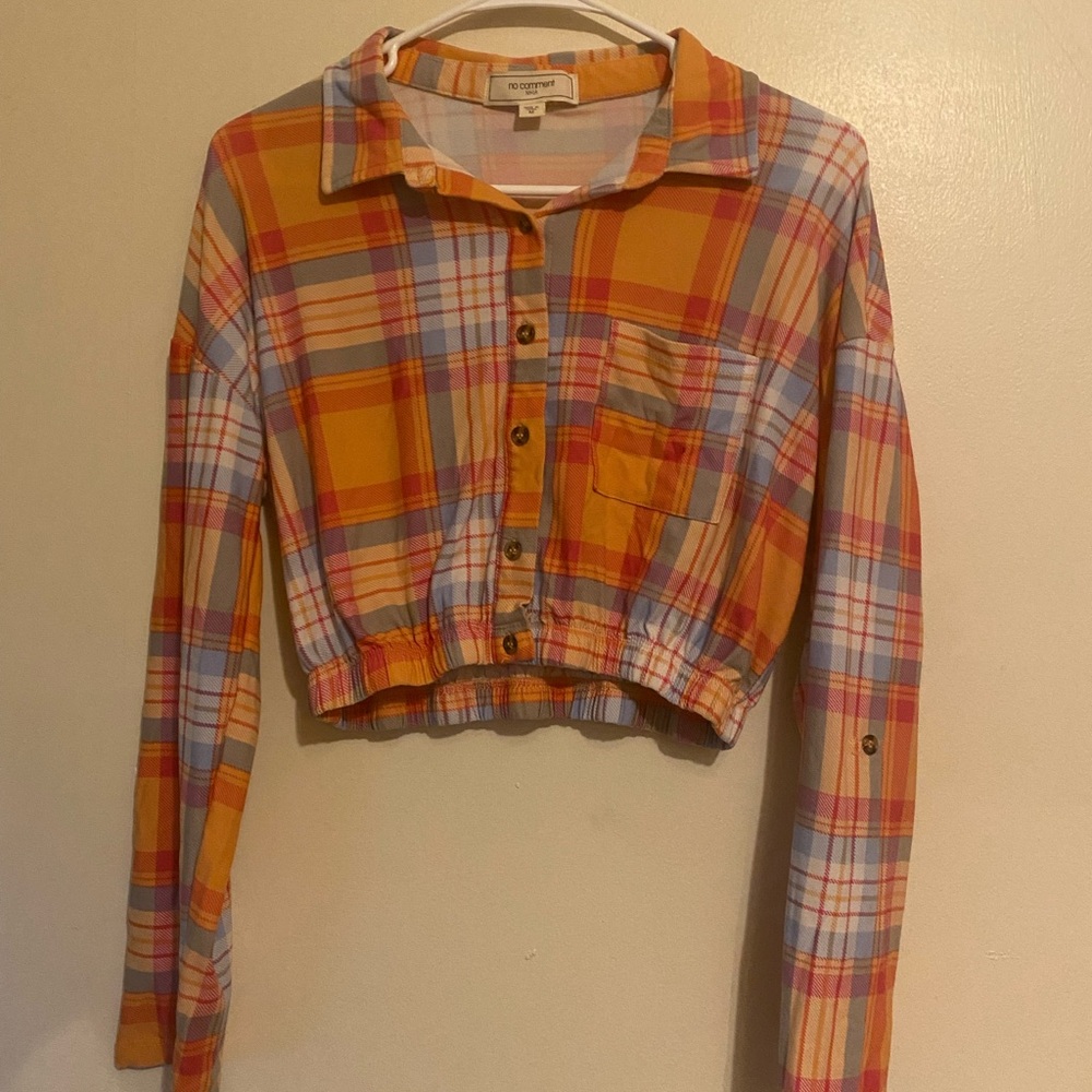 Orange Plaid Crop Top
